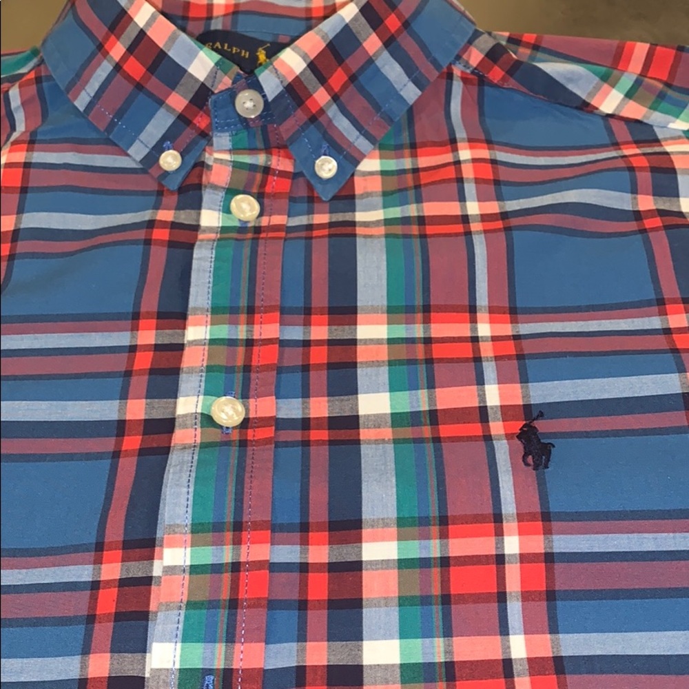 Boys polo long sleeve button down shirt